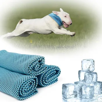 Летний Ледяной ошейник для собак, Многоразовая Бандана с мгновенным охлаждением, с отверстием для поводка, предотвращающая тепловой удар, Уличный дышащий шарф для домашних животных.