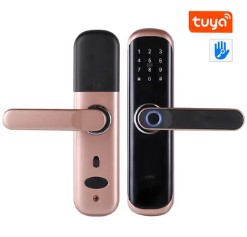 Smart Tuya APP Security Wifi Дверной замок с отпечатком пальца Домашний Биометрический дверной замок с интеллектуальным отпечатком пальца alexa