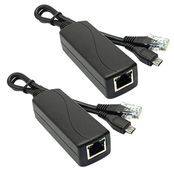 2X Разветвитель POE Micro-USB от 48 В до 5 В 2A/3A Источник питания Mini USB Национального стандарта с зарядкой для смартфона