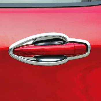 Для Peugeot 2008 2014 2015 2016 2017 ABS Хромированный дверной протектор, ручки, крышки чаши, аксессуары для отделки рамы, аксессуары для стайлинга автомобилей 4 шт.