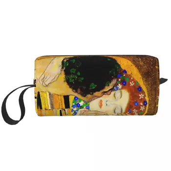 Густав Климт Поцелуй Большая косметичка Косметичка для путешествий Портативная женская сумка для туалетных принадлежностей