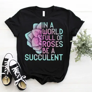 Садовый горшок для суккулентов в мире, полном роз, Станет сочной футболкой Размер S-5xl