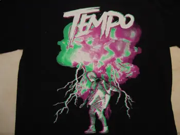 Концертный тур рэппера Tempo 2016, черная хлопковая футболка, размер S