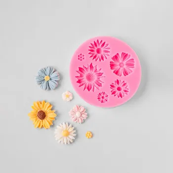 Различные цветочные маргаритки силиконовая форма для украшения торта фондант шоколадная выпечка аксессуары для конфет Украшение десертного стола кухня
