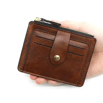 Роскошный маленький мужской кошелек для кредитных удостоверений личности, мужской тонкий кожаный кошелек с карманом для монет, Брендовый дизайнерский кошелек для мужчин и женщин