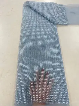 Высококачественная кружевная ткань из африканского тюля J-1302236 Кружевная ткань с вышивкой бисером Кружевная ткань для вечеринки