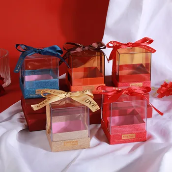 Прозрачная Коробка Свадебного Подарка Box Bridesmaid Акриловая Коробка Свадебных Конфет Birthday Gift Box Package для Подарочных Пакетов