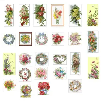 Прекрасный набор для вышивания крестиком, цветы, 100% хлопок, Вышивка крестиком, 1 цвет, новый