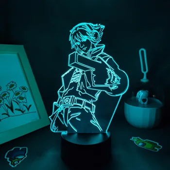 Игровая фигурка LOL Блудный Исследователь Ezreal Лампы 3D Led RGB Неоновые Ночники Подарочный Стол Красочный Декор League of Legends