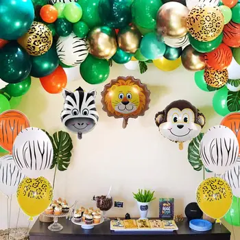 Набор Гирлянд из воздушных шаров с животными, Тематическая вечеринка в стиле Сафари в Джунглях, Подарки для детей, Вечеринка по Случаю Дня рождения Мальчиков, Украшения для Душа ребенка