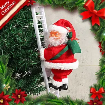 2024 Подарочная Электрическая Лестница Для Лазания Санта Клаус Рождественский Орнамент Украшение Для Дома Рождественская Елка Подвесной Декор С Музыкой