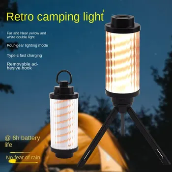 Режимы портативной походной лампы, индикатор мощности перезаряжаемой лампы для палатки с подвесным кольцом для пеших прогулок, рыбалки в чрезвычайных ситуациях.