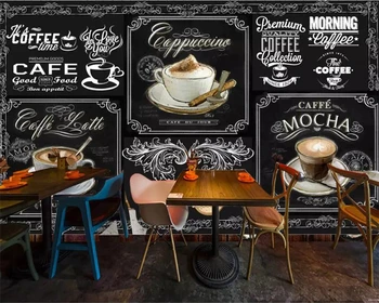 обои на заказ beibehang 3d фотообои в европейском и американском стиле, ручная роспись, доска для кофе, кейтеринг, 3D обои