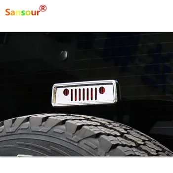 Sansour ABS Хромированная решетка радиатора, накладка крышки лампы третьего стоп-сигнала для Jeep Wrangler JK 2007-2014 2015