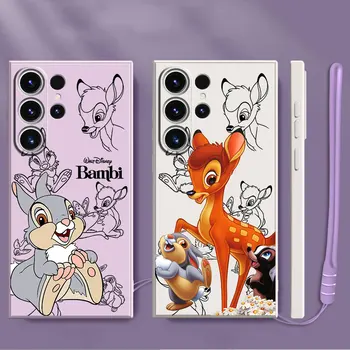 Мультяшный Чехол Disney Bambi для Xiaomi Redmi Note 12S 11S 7 9 10 Pro 5G 9S 9T 10 11 Pro 8 10T 12 Силиконовый Квадратный Жидкий Чехол