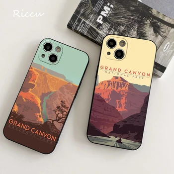 Для iPhone 14 Национальный парк Гранд-Каньон Аризона Винтажный Мягкий Чехол для Iphone14 11 12Pro 8 7Plus X 13Pro MAX SE2020 XR XS Чехлы