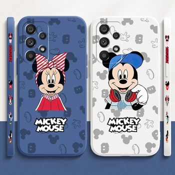 Disney Luxury Mickey Minnie Жидкая Левая Веревка Для Samsung Note 20 10 A54 A31 A14 A03 A22 A34 A04 A24 Ultra Plus 5G Чехол Для Телефона