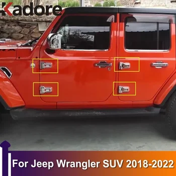 Внешние Аксессуары Для Внедорожника Jeep Wrangler 2018-2020 2021 2022 Хромированная Боковая Дверная Петля Накладка Рамы Протектор Автомобильные Наклейки