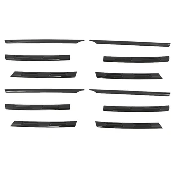 12X Для Tiguan MK2 2016-2021 Глянцевый Черный Передний Бампер Сетка Центральная Решетка Гриль Молдинговые Планки Отделка Крышки