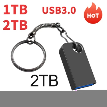 USB 3.0 2 ТБ 1 ТБ Металлическая Ручка-Накопитель Usb Флэш-Накопители 1 ТБ Высокоскоростная Флешка Водонепроницаемый Флэш-Диск Новый Модернизированный Адаптер TYPE-C