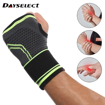 Компрессионный бандаж для запястья с прижимным ремнем, спортивный защитный браслет, вязание, поддержка бандажа для запястья и ладони под давлением