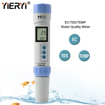 Yieryi Новый измеритель качества воды COM100 EC/ TDS/TEMP, Высокоточный Аквариумный монитор для бассейна, детектор проводимости, тестер чистоты, ручка