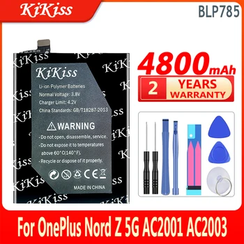 Батарея KiKiss 4800 мАч/5800 мАч 4800 мАч/5800 мАч для OnePlus Nord Z/N10/2 5G AC2001 AC2003 Для One Plus 1 + 9/10 Pro 9Pro