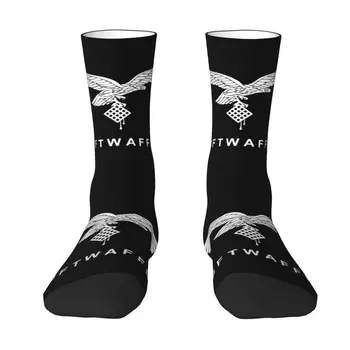 Винтажные белые мужские носки для экипажа Люфтваффе Унисекс с крутым 3D принтом Немецкие Военно-воздушные силы Германия Франция Парадные носки