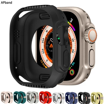 Чехол для умных часов Apple Watch Ultra 49 мм, защитный бампер из ТПУ, силиконовый протектор, аксессуары для Iwatch серии Ultra 49 мм, чехол