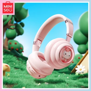 Miniso Sanrio, милые мультяшные наушники Hellokitty High Beauty, Беспроводные Bluetooth-наушники, Надетые на голову, Игровые Наушники для киберспорта, подарок на фестиваль