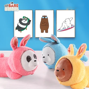 Бесплатная Доставка Оригинальные Плюшевые Игрушки We Bare Bears Косплей Дизайн Кролика Панда Ледяной Медведь Мягкие Куклы Peluches