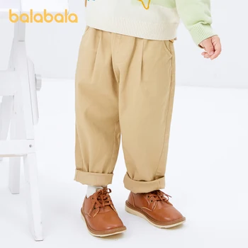 Balabala / брюки для мальчиков для малышей 2023 года, брюки-морковки, осенние простые однотонные спортивные брюки, модные