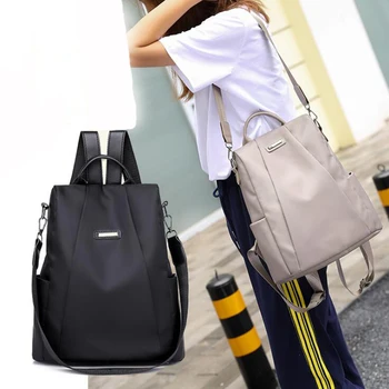 Женский противоугонный рюкзак из водонепроницаемой ткани, большая женская сумка через плечо, Оксфорд, большая вместительность, простой стиль, повседневная сумка Mochila для путешествий