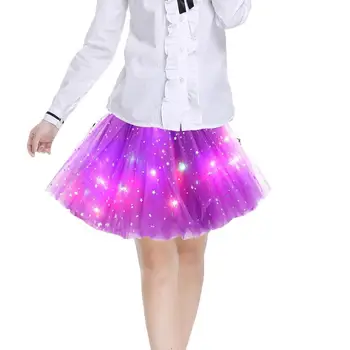 Принцесса Девочка со светодиодной подсветкой Юбка-пачка Детская юбка-пачка Светящийся Костюм Феи Карнавал Вечеринка на Хэллоуин Тюлевая юбка