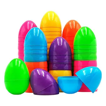 50шт Пустых Пасхальных яиц, наполняемых детской игрушкой, Конфетный подарок, Красочные Пластиковые Яйца, Пасхальное украшение 2024 года, Пасхальная вечеринка и Пасхальное яйцо