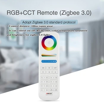 7-Зонный RGB + CCT Пульт дистанционного управления Сенсорной клавишей RGBW Dimmer Controller, Совместимый с продуктом MiBOXER Zigbee 3.0; Максимальное Управляемое освещение 25 шт.