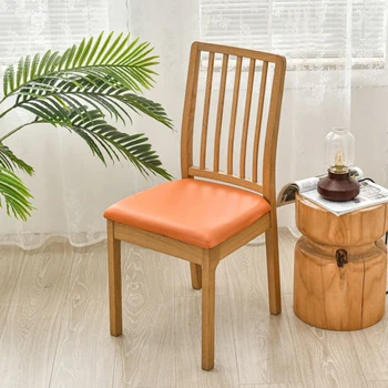 Квадратный чехол для подушки для стула из искусственной кожи, водонепроницаемые чехлы для кухонных обеденных сидений, Съемные чехлы для подушек для стульев для столовой