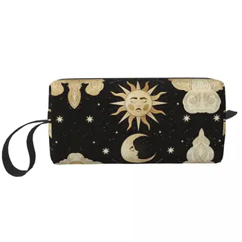 Эстетическая косметичка Sun And Moon для женщин, косметический органайзер для путешествий, милые сумки для хранения туалетных принадлежностей