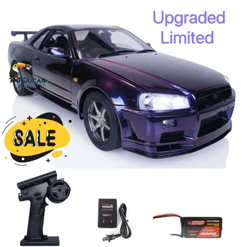 Распродажа 1/8 гоночного радиоуправляемого автомобиля R34 Drifting Midnight Purple Capo для GTR RTR Высококачественная обновленная собранная модель, Игрушка в подарок HZH1504