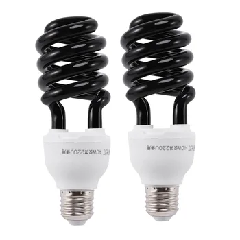 2X E27 40 Вт УФ-флуоресцентная лампа Blacklight CFL 220 В Форма лампы: Спираль Мощность напряжения: 40 Вт 220 В
