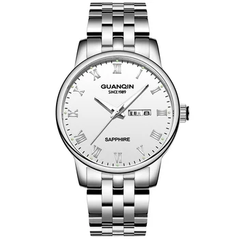 Часы Мужские 2023 Сапфировые наручные часы мужские GUANQIN GS19131 со светящейся автоматической датой недели Мужские часы Кварцевые часы для мужчин с инструментом