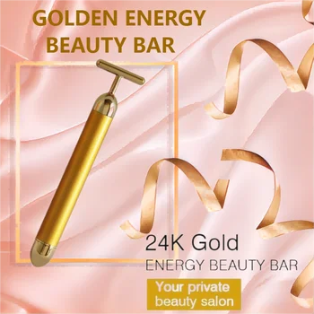 Инструменты для Массажа лица Beauty Bar 24k Golden Pulse Массажер Для Лица Электрический Массажер Для Лица Подтяжка Лица Энергетический Батончик