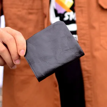 Простой мужской кошелек AETOO, сумка для крупного рогатого скота первого слоя, деловой мужской черный кошелек для денег, кошелек для монет, сумка для сертификатов