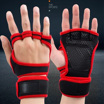 Тренировочные перчатки для поднятия тяжестей Мужчины Женщины Фитнес Спорт Упражнения с гантелями Противоскользящие Перчатки для защиты запястий в тренажерном зале XA72L