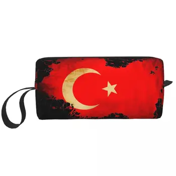 Флаг Турции Красная Луна Звезда Большая Косметичка Косметичка Для Путешествий Организатор Косметичек для Унисекс