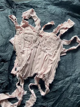 Корсет из хлопчатобумажной льняной ткани с завязками из мешковины, универсальная мода 2023, летняя новинка