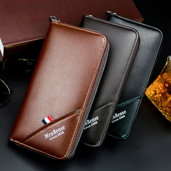 Новый мужской кошелек, длинная сумка на молнии, многофункциональная деловая сумка для отдыха, вместительная сумка для мобильного телефона с несколькими картами, сумочка-бумажник, бумажник-портмоне