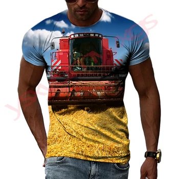 Summer Tide Harvester Picture Мужские футболки Повседневные футболки с 3D принтом в стиле хип-хоп, круглый вырез, короткий рукав, быстросохнущие топы