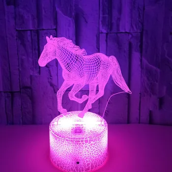 Nighdn Акриловая лошадиная лампа Светодиодный ночник для домашнего декора комнаты, 7 цветов, меняющая USB настольная лампа, подарки, игрушки для детей, ночник