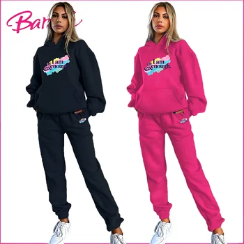 Топы-пуловеры для Барби, женские брюки с длинными рукавами, Уличная женская одежда, толстовки, тонкие модные женские теплые свитшоты из двух предметов